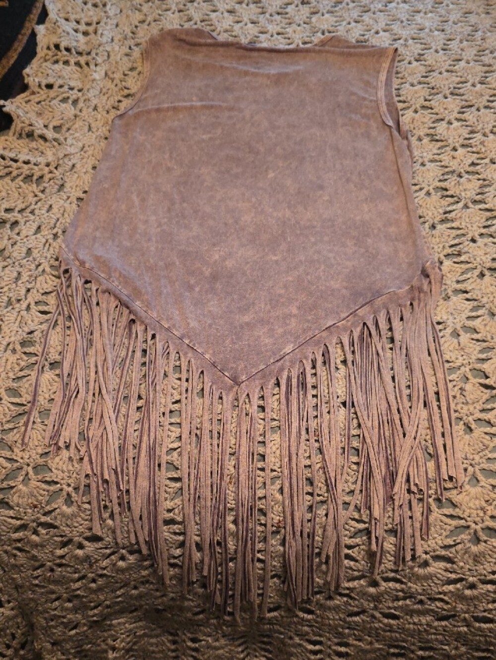 T Party Fashion Distressed Washed Tee in Brown and Cream - Picture 7 of 8